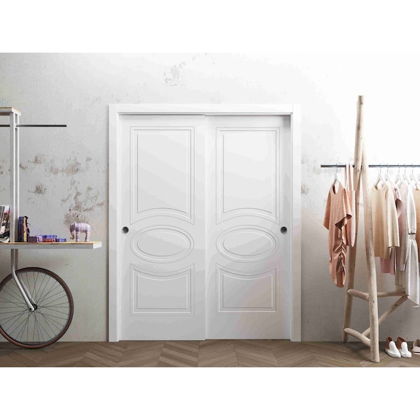 Vdomdoors Closet Bypass Interior Door, 36" x 80", White MELA7001DBD-WS-36 - main