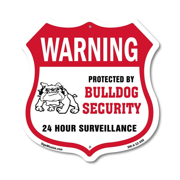 Signmission 24 Hour Surveillance Shield Sign Warning, 12 Inch X 12 Inch, Aluminum Metal Sign SHI-A-12-350 - main