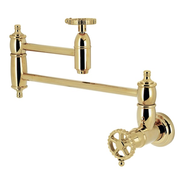 Kingston Brass Wall Mount Pot Filler Faucet, Polished Brass KS3102CG - main