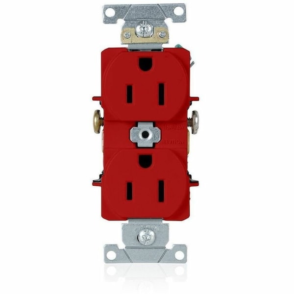 Leviton Industrial Series Heavy Duty Grade Duplex Receptacle, 15 Amp, 125 Volt 5242-R - main