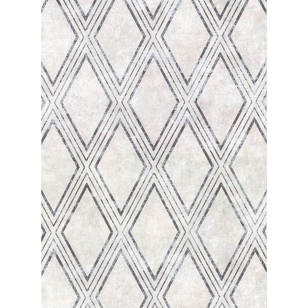 Warner Dartmouth Light Grey Faux Plaster Geometric Wallpaper 2921-51000 - main