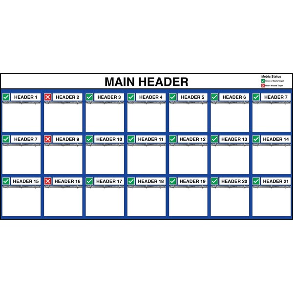 5S Supplies Lean Metric Board 92in x 46in 3-RING (With Stand) LMB-9246-3RING-NOSTAND-STANDARD - main
