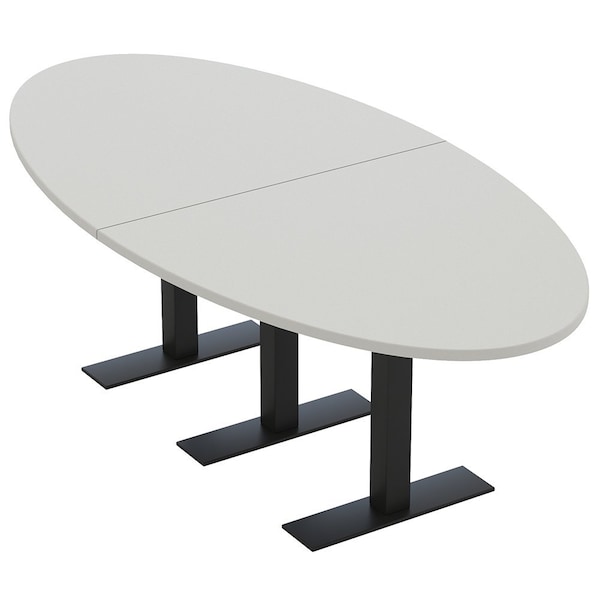 Skutchi Designs 8ft Oval Conference Table With Power | Harmony Series | 6 Person Meeting Room Table HAR-OVL-48X96-T.BK-U779-NA - main