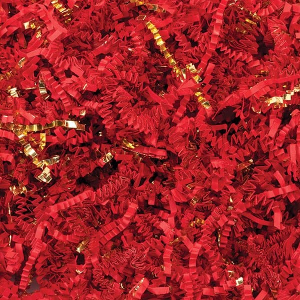 Nashville Wraps Red & Gold Crinkle Cut Shredded Paper, 10 lb Box ZF10RG - main