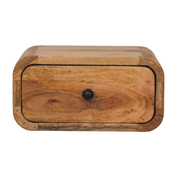 Homeroots 12" Oak Solid Wood One Drawer Floating Nightstand 653835 - main