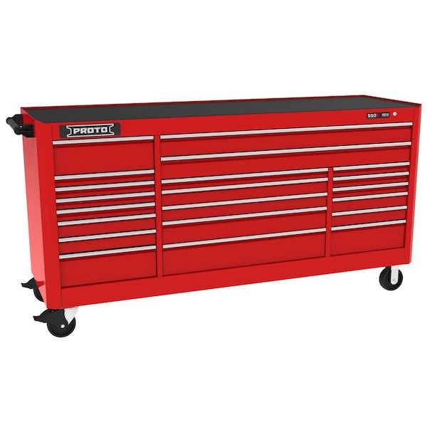 Proto 550 Series Rolling Tool Cabinet, 21 Drawer, Red, 88 in W x 27 in D x 46 in H J558846B-21RD - main