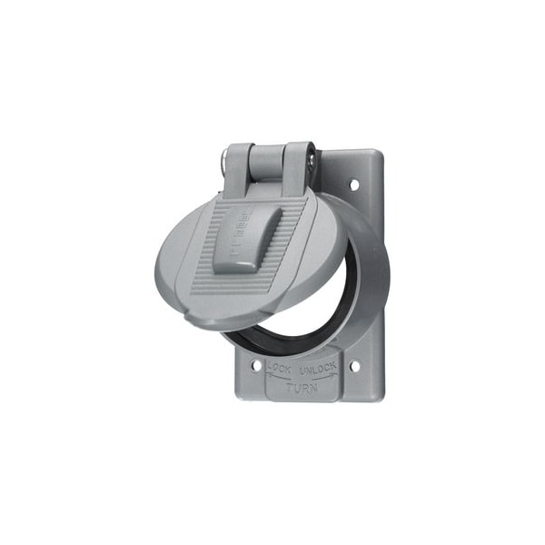 Hubbell Wiring 1-Gang Weatherproof Cover, 50A Twist-Lock, Thermoplastic Wallplate Box HBL7774WO - main