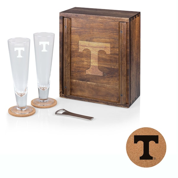 Picnic Time Family Of Brands NCAA Tennessee Volunteers Pilsner Craft Beer Set with 2 Beer Glasses 602-06-512-553-0 - main