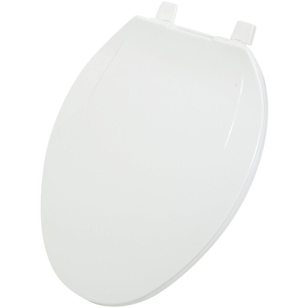 Home Impressions Elongated Closed Front White Plastic Toilet Seat 445441 - main