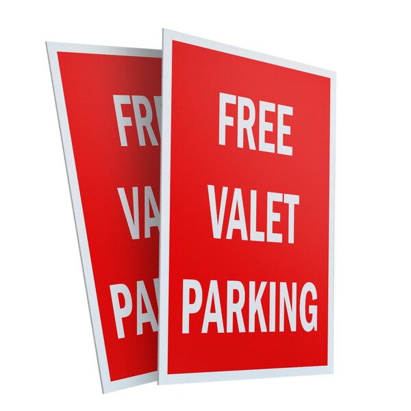 Signmission Free Valet Parking, Plastic Signs Only 24 Inch x 36 Inch, Corrugated Plastic, 2PK CSB-2436-2PACK-Free Valet Parking - main