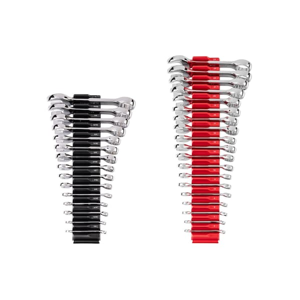 Tekton Stubby Combination Wrench Set with Modular Organizers, 34-Piece (1/4 - 1 in., 6 - 24 mm) WCB95409 - main