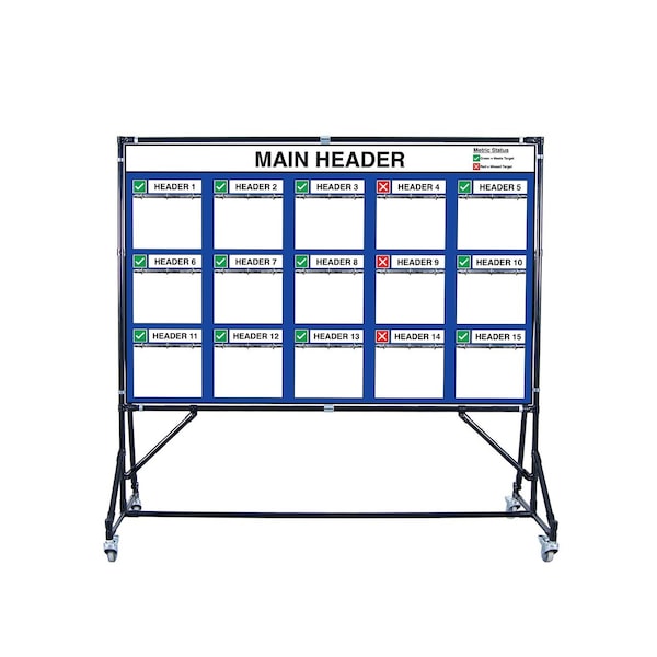 5S Supplies Lean Metric Board 72in x 46in 3-RING LMB-7246-3RING-STAND-STANDARD - main