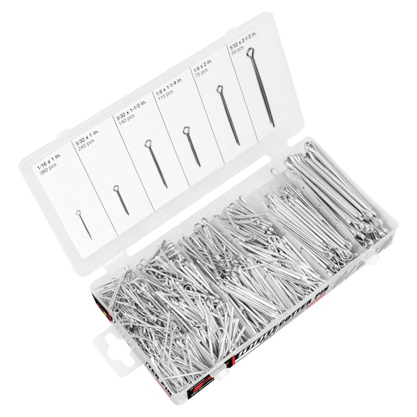 Performance Tool 1,000-Pc Cotter Pin Assortment Hdwr Kit-Cotter, W5204 W5204 - main