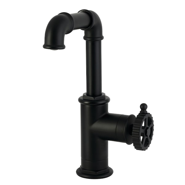 Kingston Brass One-Handle Single-Hole Bathroom Faucet with Push Pop-Up Drain, Matte Black LS6000CG - main