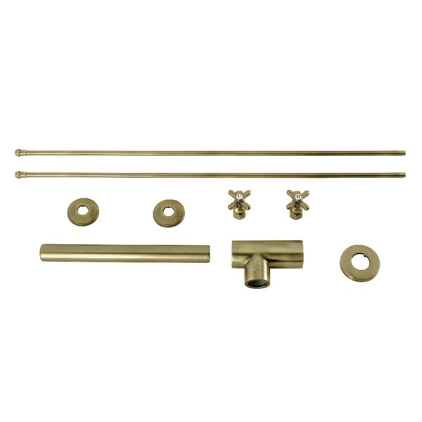 Kingston Brass Plumbing Sink Trim Kit with Bottle Trap, Antique Brass KPK803P - main