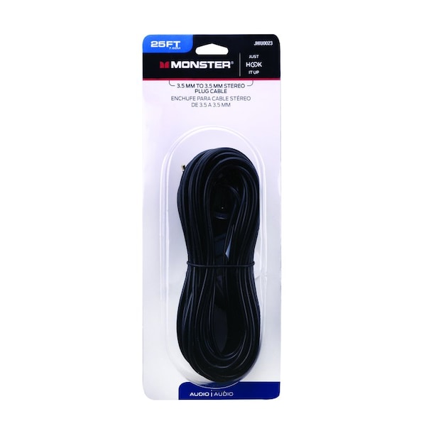 Monster Cable Just Hook It Up 25 ft. L Stereo Plug Cable 3.5 mm JHIU0023 - main