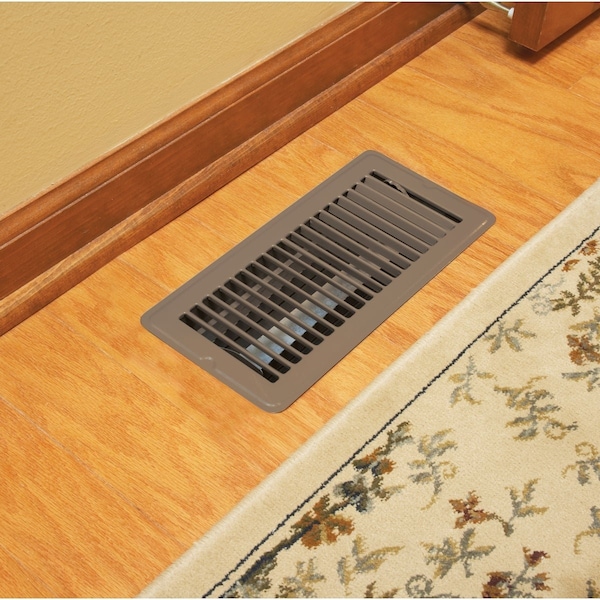 Home Impressions 4'' x 10'' Brown Steel Floor Register 1FL0410BR-NH - main