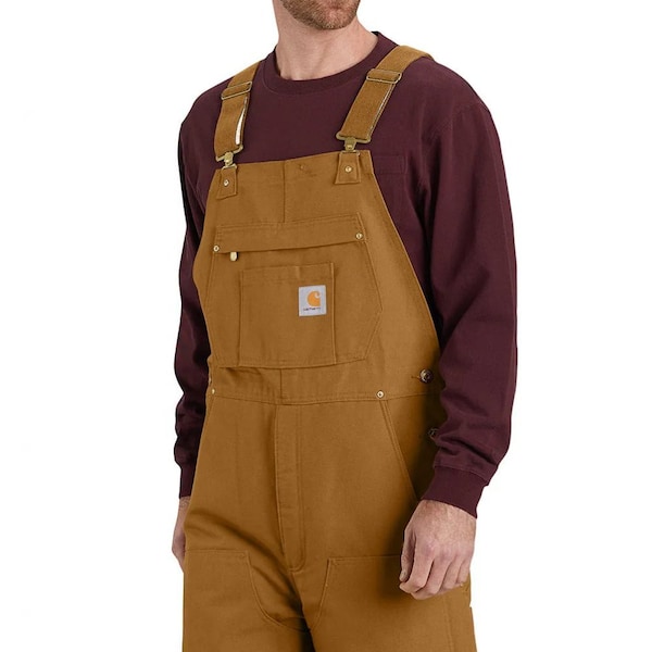 Carhartt 106672 Cotton, 12 oz Fabric Weight, 32 in Inseam, Brown, 2XL 106672-BRN2XLREG - main