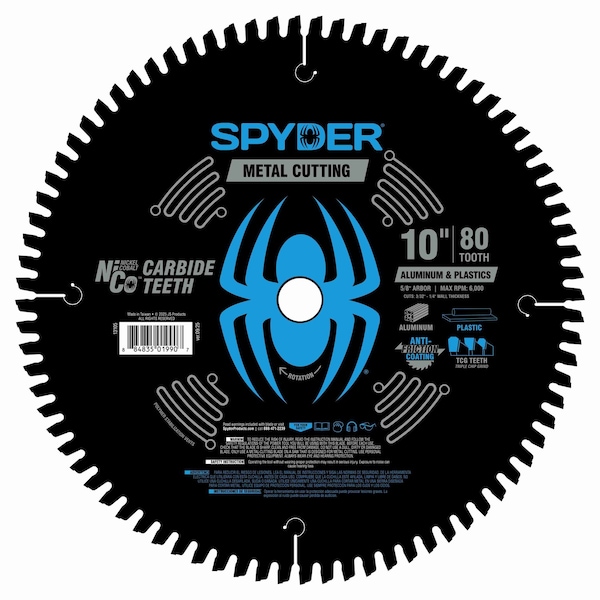 Spyder 10-Inch 80-Tooth Saw Blade for Medium Aluminum and Plastic 13105 - main