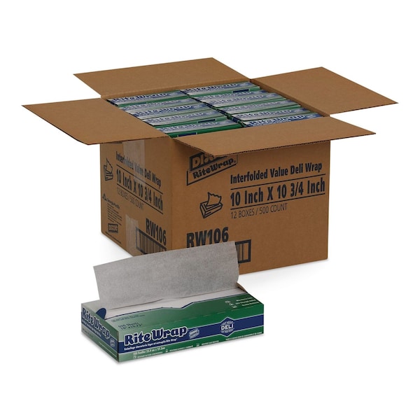 Dixie Rite-Wrap Dry Wax Lightweight Deli Paper, 10 x 10.75, 6000PK RW106 - main