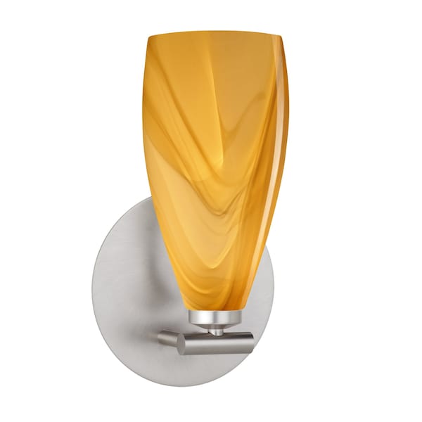 Besa Lighting Karli Wall Sconce, Honey, Satin Nickel Finish, 1x5W LED 1SX-7198HN-LED-SN - main