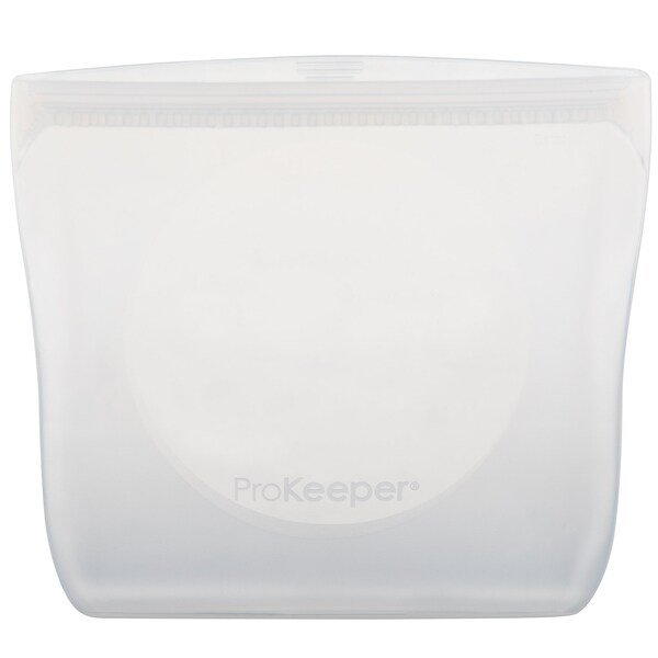 Progress Int STORAGE BAG 3 Cup Capacity Zipper Closure Clear Silicone Reusable PKS-21C - main