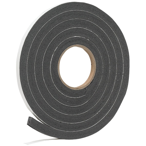 Do It Best 1/2'' W x 9/16'' T x 10 Ft. L Black Rubber Foam Weatherstrip Tape R930HDB - main