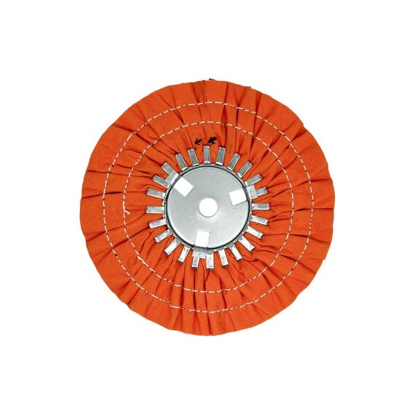 Renegade Products Usa 9" Stitched Airway Buffing Wheels, Orange, Double Stitch, Removable Center Plate FAW9X3X5/8N2-16POT-2RS - main