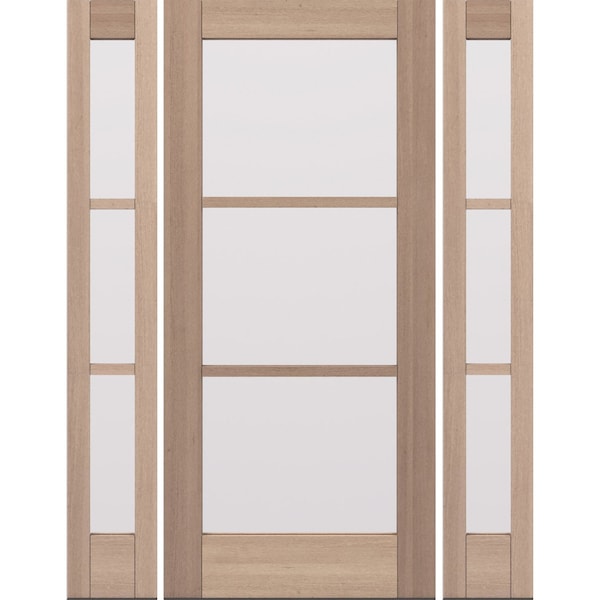 Doornmore G103, 65.25" x 82" ( 36" Door + 2x12" Side) Left Hand, Mahogany SDL 3 Lite Exterior Door G103-SW-3680-G103-SL_1-2_LI - main