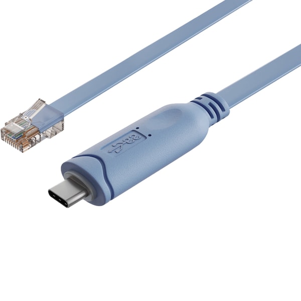 Sanoxy 6ft Cisco Console Cable USB-C to RJ45 8P8C Flat Serial Console Cable, Blue SANOXY-U3111-2206 - main