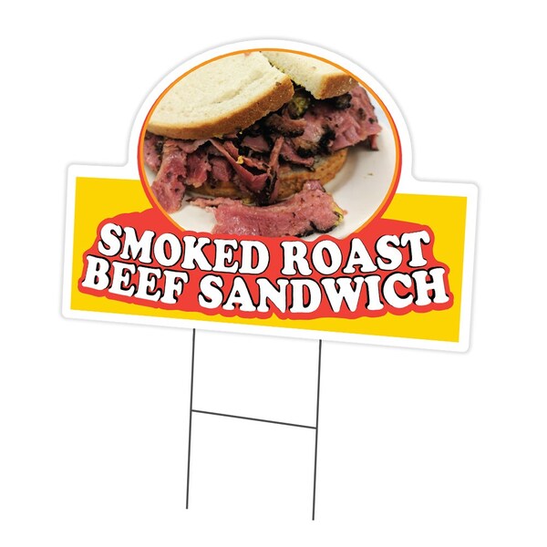 Signmission Smoked Roast Beef Sandwich Die Cut Yard & Stake outdoor plastic window, 1216 C-DC-1216-Smoked Roast Beef Sandwich19 - main