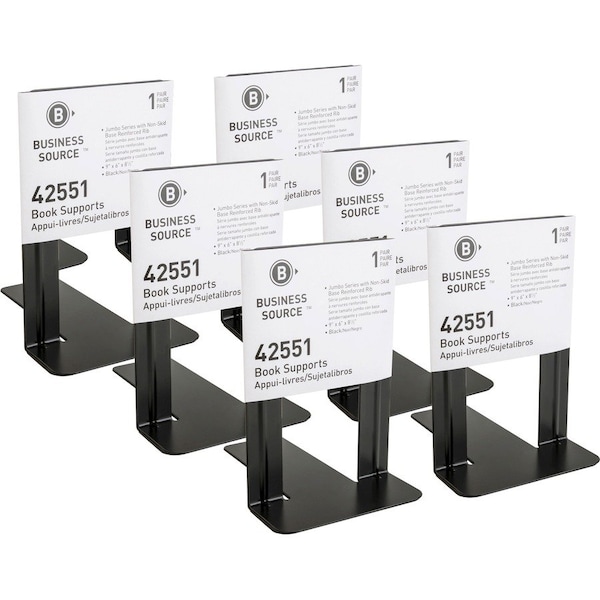 Business Source Heavy-gauge Steel Book Supports 6PK BSN42551BX - main