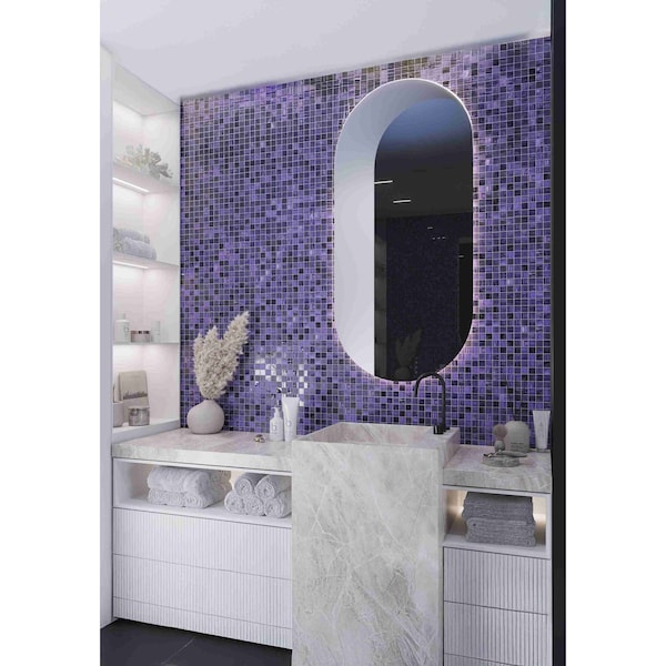 Apollo Tile Purple 11.3 in x 11.3 in Glass Glossy, Matte Floor and Wall Mosaic Tile 4.43 sqft/case, 5PK APLJP88303A - main