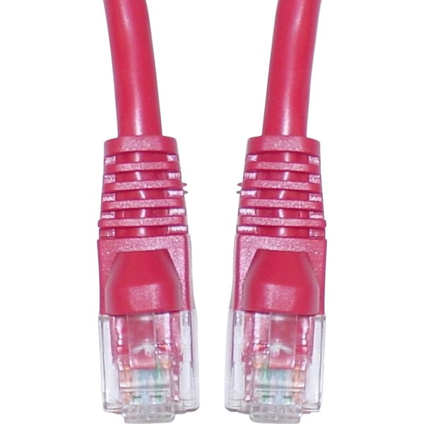 Cable Wholesale Cat5e Red Copper Ethernet Patch Cable, Snagless/Molded Boot, POE Compliant, 50 foot 10X6-07150 - main