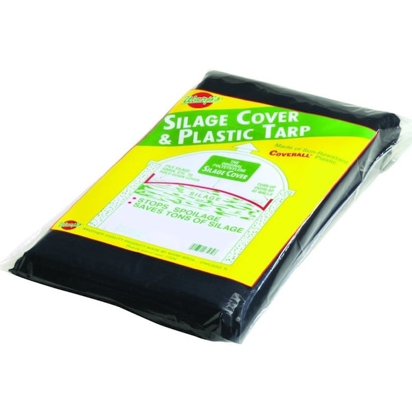 Warps Tarpaulin, 14 ft L, 14 ft W, 3 mil Thick, Plastic, Black SSC-14 - main