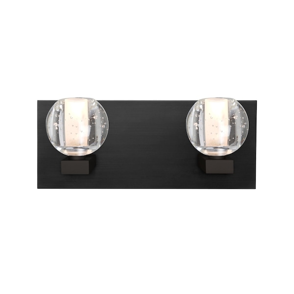 Besa Lighting Besa, Boca Vanity, Clear Bubble, Black Finish, 2x40W G9 base 2WF-BOCABB-BK - main