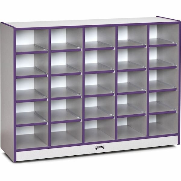 Jonti-Craft Rainbow Accents 25 Cubbie-Tray Mobile Storage, without Trays, Purple 0425JCWW004 - main