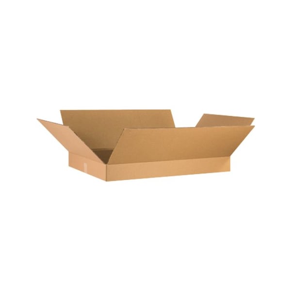 Zoro Select 36 in x 24 in x 4 in Shipping Box, Kraft, Corrugate, Single Wall, 32 ECT 36244 - main