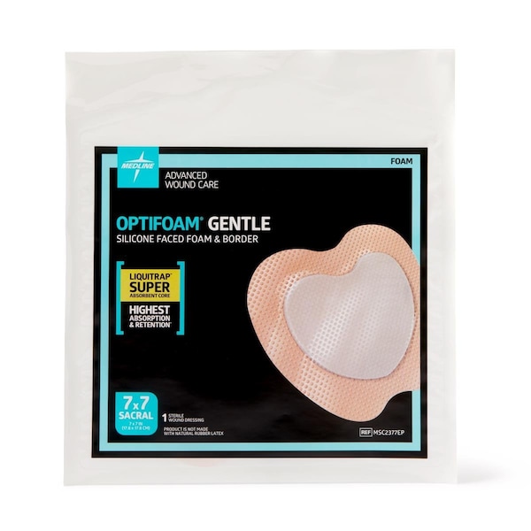 Medline Optifoam Gentle Silicone-Faced Foam Dressing with Liquitrap Super Absorbent Core MSC2377EPH - main