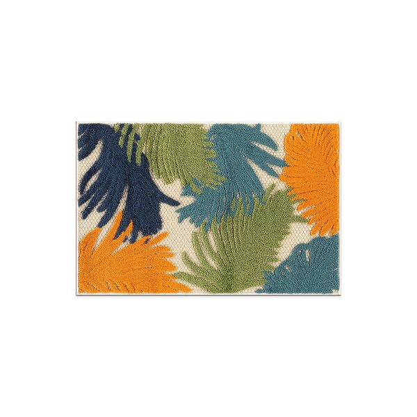 World Rug Gallery Amalfi Contemporary Tropical Floral Indoor/Outdoor Area Rug 2 ft x 3 ft Multi 8013MULTI2X3 - main