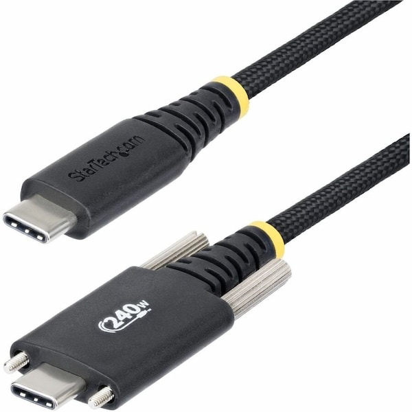 Startech.Com 6.6FT 2M USB-C CHARGING CABLE, SIDE SCREW LOCKING, 240W 5A PD EPR, SILICONE S2CEPR2M-USBSL-CABLE - main