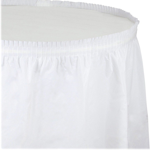 Touch Of Color White Plastic Tableskirt, 14', 6PK 010047C - main