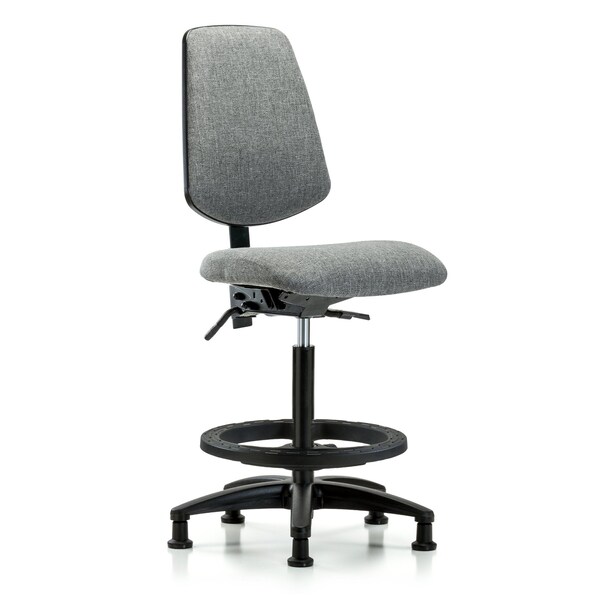 Blue Ridge Ergonomics Fab Hi Bench Chair, Med, Bk, BF, Glds, Gry, No Arms, 26" to 35-1/2" Height, Grey BR-FHBCH-MB-RG-T1-A0-BF-RG-F44 - main