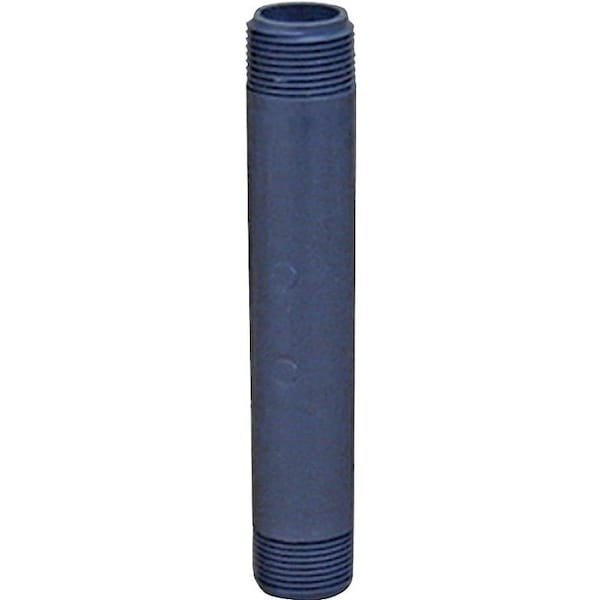 Genova LASCO 205120BC Pipe Nipple, 12 in, NPT, PVC, Gray, SCH 80 Schedule, 12 in L P-12-12 - main