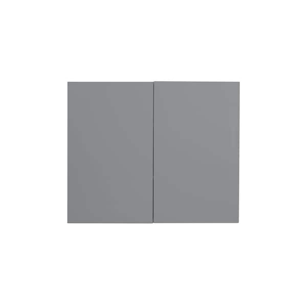 Cambridge Radiance 24 in. W x 12 in. D x 30 in. H Ready to Assemble Slab Wall Kitchen Cabinet in Matte Grey SA-W2430-MG-KIT - main