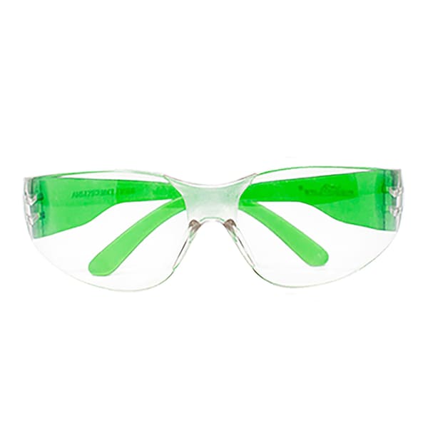 Bison Life Safety Glasses, Anti-Scratch, Clear Lens Green Temple Lens, Frameless BLSH-ESCR-CLLCT-SG8GR-12 - main