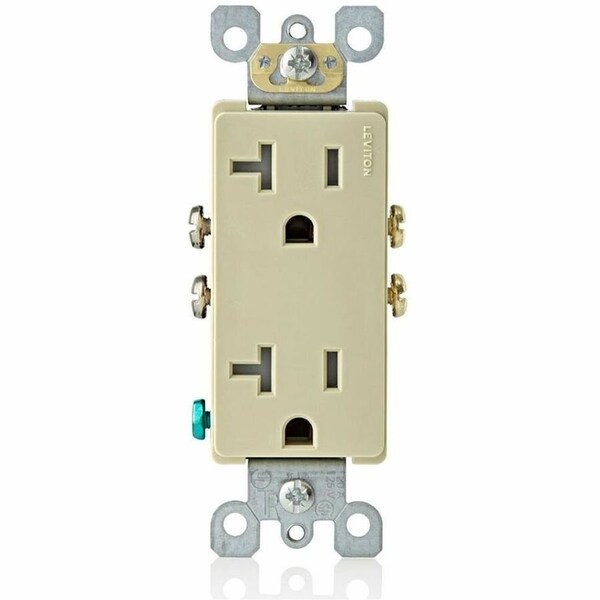 Leviton Residential Grade Decora Receptacle, 20 Amp, 125 Volt T5825-I - main