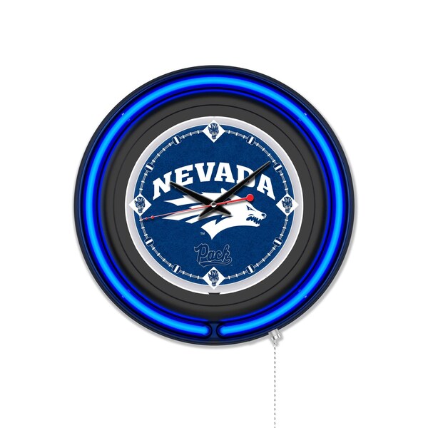 Holland Bar Stool University of Nevada 15 Double Neon Wall Clock Clk15BK - main