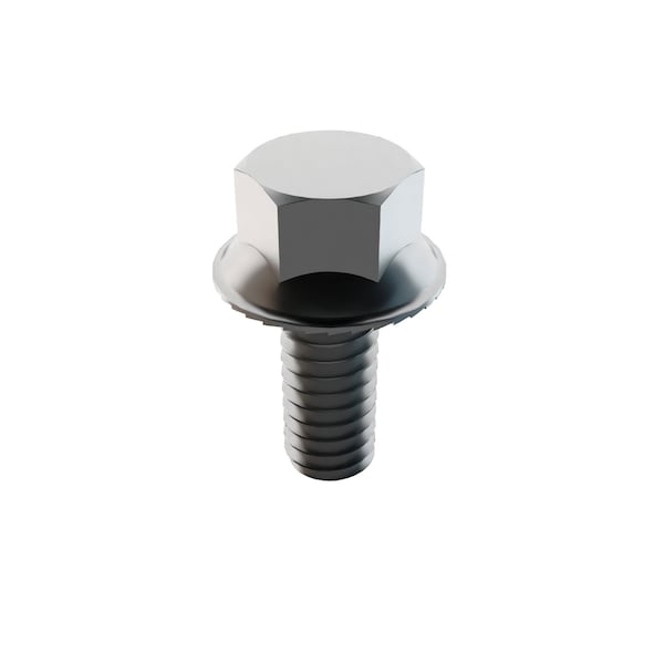 Zoro Select Not Graded, 1/4"-20 Standard Flange Bolt, Plain Stainless Steel, 5/8 in L, 100 PK 31-SFH-25C-62 - main