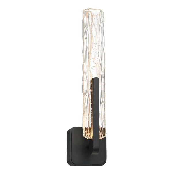 Cwi Lighting Curva Integrated LED 19in Sand Black Indoor-Outdoor Wall Light with Handcrafted Glass 1725W19-1-101-A - main